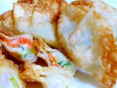 ポテトサラダをリメイク☆「ポテサラ揚げ餃子」